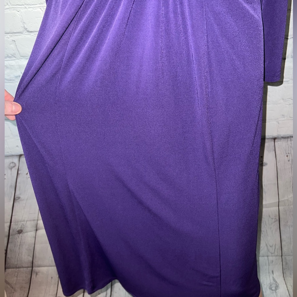 Sangria Dark Purple long sleeve dress size 14 - Picture 3 of 11